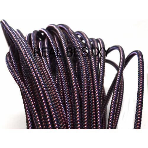 REAL BESTXY1m/lot 5mm Round Braided Leather Cord STRAND String Rope Bracelet Jewelry Making Findings leather lace with silk cord