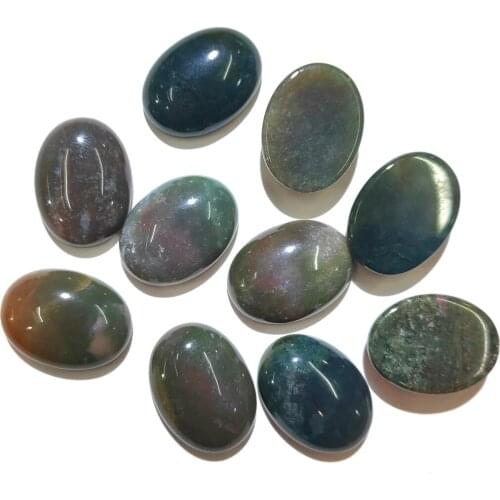 Natural Stone India Agates Cabochon Beads Flat Back Oval No Hole Loose Beads For jewelry making DIY Ring Necklace accessories