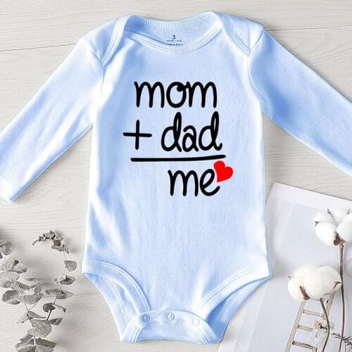 Newborn Girl Outfit Clothes for Boys Mom+dad Letter Printed One Piece Baby Romper Infant Clothing Baby Shower Gifts Cotton