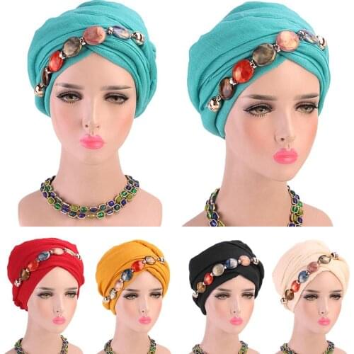 Necklaces Pendants Long Muslim Hijab Beads Scarf Islamic Turban Neckerchief Pendant Necklace For Women Bijoux Ethnique Femme New