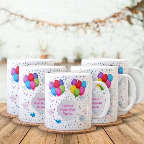 Personalized Birthday Souvenir White Mug Cup Set (5 Pcs)-1