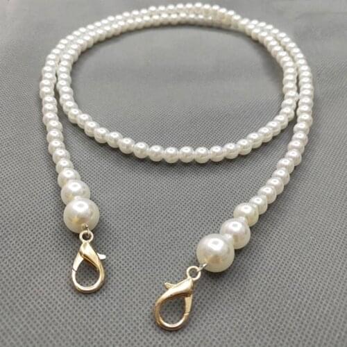 100/110/120cm Pearl Strap for Bags Handbag Handles DIY purse Replacement Long Beaded Chain for shoulder Bag straps Pearl Belt