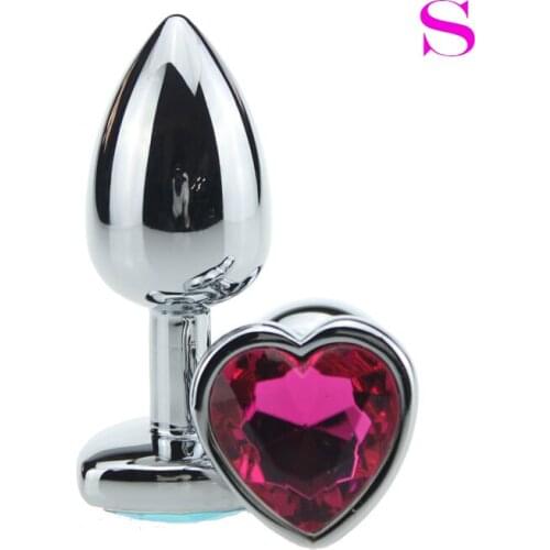 Sex Toys Solid Metal Butt Massager Aluminium Alloy Anal Inserted heart-shaped Butt Plug Anal Beads Adult Product For Man&Women S