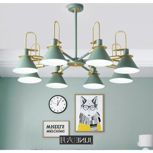 Nordic Simple Bar Hanging Lamp Colored Pendant Light Restaurant, Bedroom, Bedside Lights, Modern Art And Creative Lighting