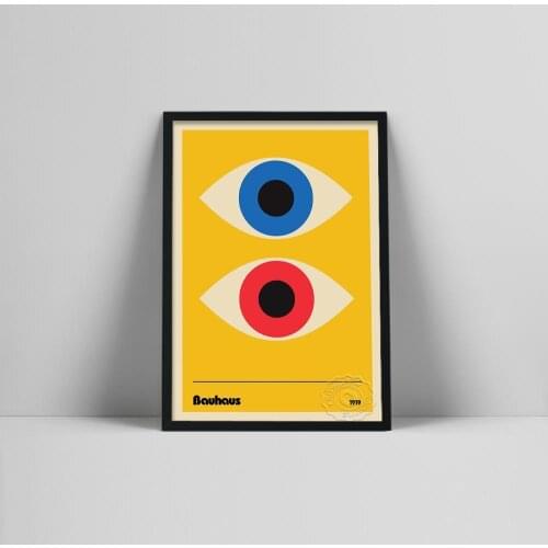 Modern Artwork Painting Bauhaus Minimalist Eyes Yellow Oil Painting Poster Prints Canvas Wall Picture For Living Room Home Decor