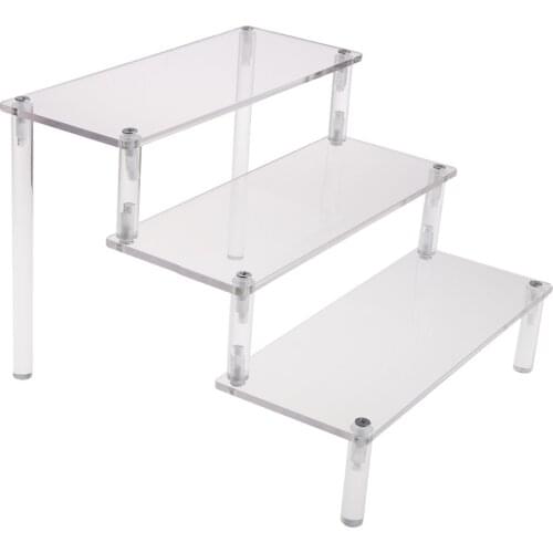 Figures Display Stand Acrylic 3 Tier Shelf Removable for Action Figures Car Airplan Model Show