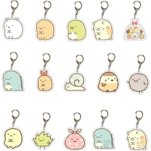 Japanese Sumikko Gurashi Corner Bio Keychain Acrylic Pendant Cartoon Corner Creature Animals Toys Doll Cutest Gift For A Girl
