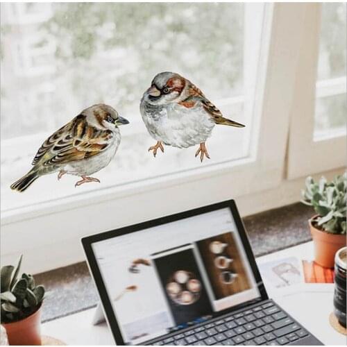 Vivid Hand painted bird Wall Sticker window living room bedroom decorations wallpaper Mural stickers