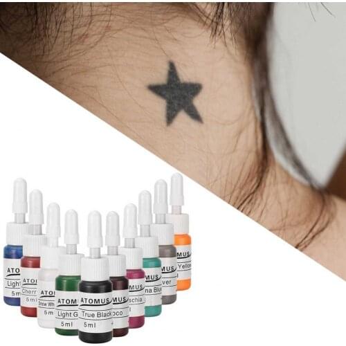 10Pcs 80g Tattoo Inks Sanitary Long Lasting Synthetic Bottle Tattoo Ink Skin Body Art Eyebrow Tattoo Pigment Set