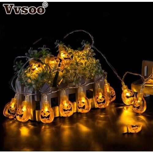 10 LED 1.5M Halloween Decor Pumpkins/Ghost/Spider/Skull LED String Lights Lanterns Lamp DIY Home Bar Outdoor Party Supplies