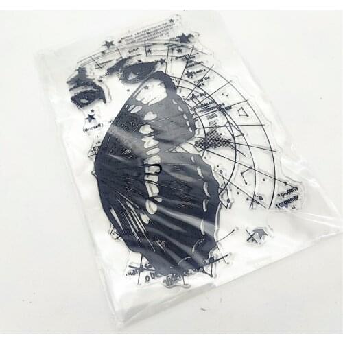 11x16CM Butterfly Woman Transparent Seal Clear Stamps Silicone Seal Roller Stamps DIY Scrapbook Album / Card Christmas Wedding