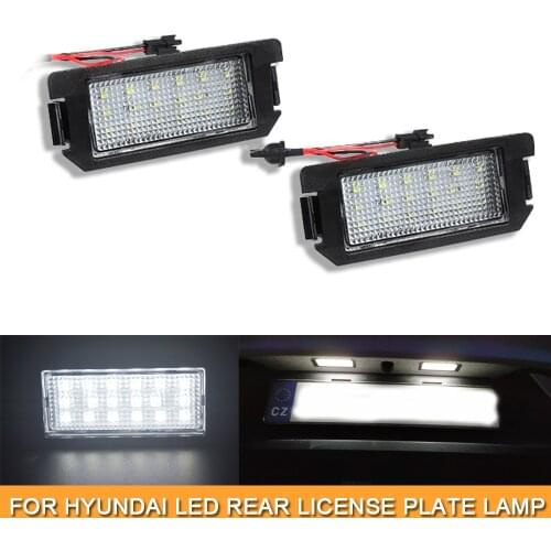 2Pcs No Error White LED rear number license plate light for Hyundai I10 I20 XG30 Terracan HP Veloster FS Tiburon coupe Ioniq