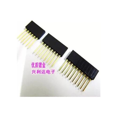 60PCS/lot 2.54MM 6Pin 8Pin 10Pin 10MM Long Needle Female Pin Header Strip Stackable Header