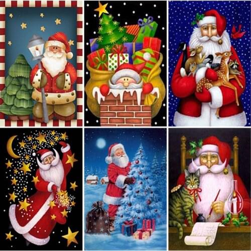 DIY Santa Claus 5D Diamond Painting Full Square Drill Cartoon Snowman Diamond Embroidery Christmas Gift Cross Stitch Wall Art