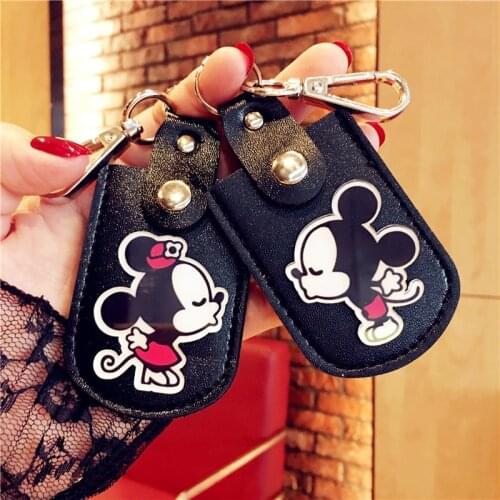 Disney Mickey Mouse Card Keychain Bag Children Toys Cartoon Minnie Mouse Keychain Cute Bow Pendant Key Chain Women Car Pendant