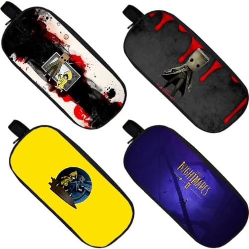 Hot 3D Cartoon School Supplies Stationery Zipper Make Up Pouch Little Nightmares 2 Pencil Case Cosmetic Bag Women Game Storage