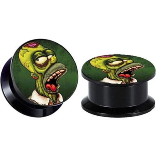 TIANCIFBYJS Logo Plugs And Tunnels Black Acrylic Screw Fit Ear Expander Gauge Lobe Stretchering Body Piercing Jewelry 160/320pcs