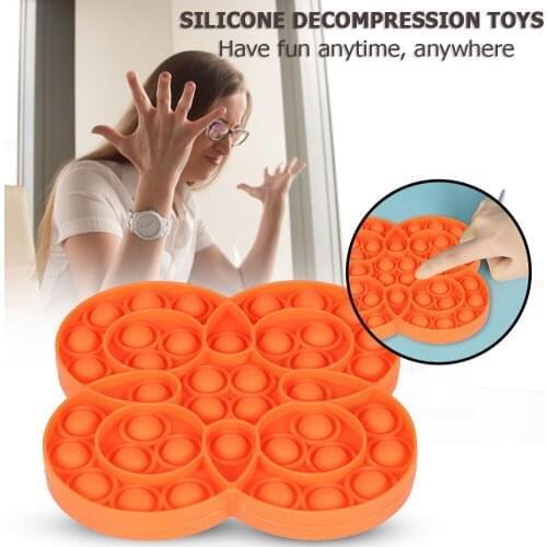 Children Fun Pressure Reduction Toy Adult Stress Relief Autism Push Bubble Sensory Squeeze Fidget Silicone Plate Toy