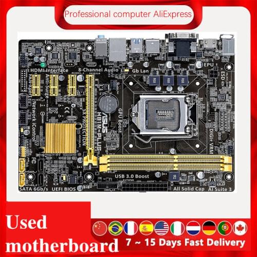 For Asus H81M-PLUS Desktop Motherboard H81 LGA 1150 LGA1150 For Core i7 i5 i3 DDR3 SATA3 USB3.0 Original Used