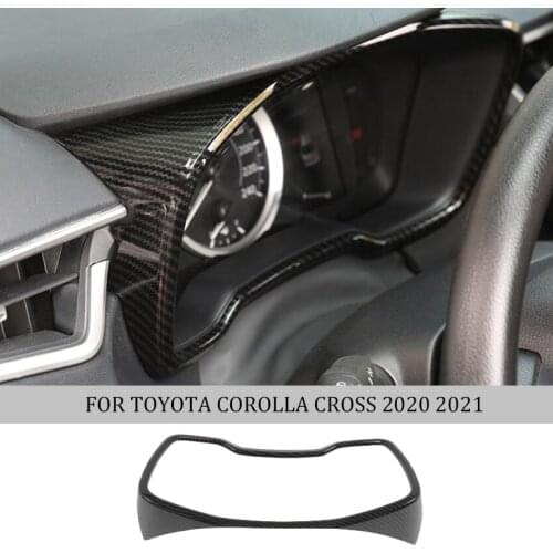 For Toyota Corolla Cross 2019 2020 2021 Carbon Fiber Style Car Interior Accessories Front Instrument Panel Frame Cover Trim LHD