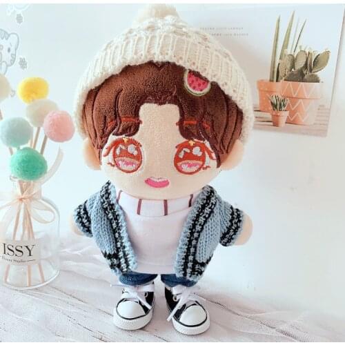20cm T-shirt Doll Baby Clothes Cute Sweater Plush Hat Doll Body-Shape Childrens Gifts Birthday Present Plush Toy Accessories