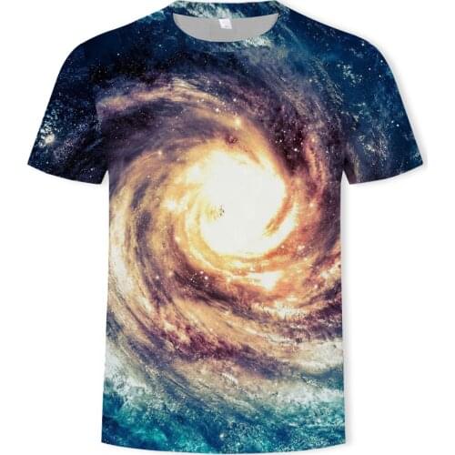 2021 Hot Summer T-shirt Fashion 3D Universe Sky Comfortable Casual Short Sleeve O-Neck Oversized T-shirt Harajuku T-shirt