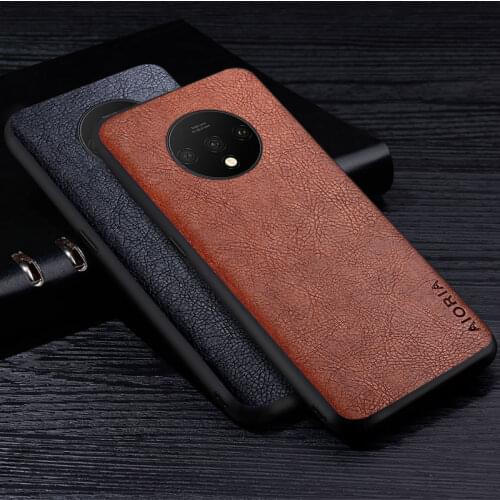 Leather Case For Oneplus 7 6T 7T Pro Luxury Style High Grade Retro Litchi Pattern Back Cover for oneplus 6 7t 7 pro phone case