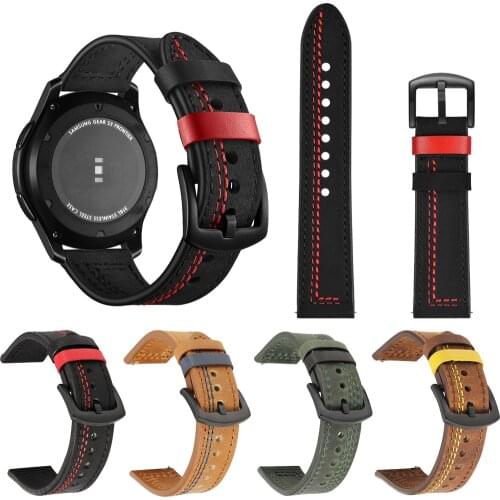 Leather Strap smart Strap For Samsung Galaxy Watch 3 41/45mm Bracelet Watch Band 22mm 20mm Wristband Quick release accessories
