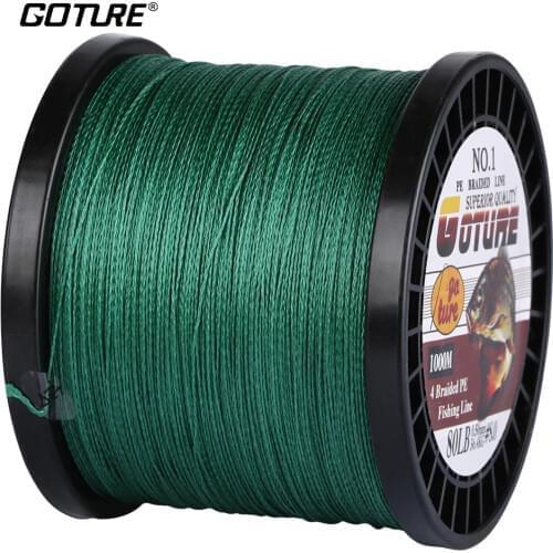 Goture 1000M PE Braided Fishing Line Multifilament Super Strong Carp Fishing Rope 8-80lb For Freshwater/Saltwater
