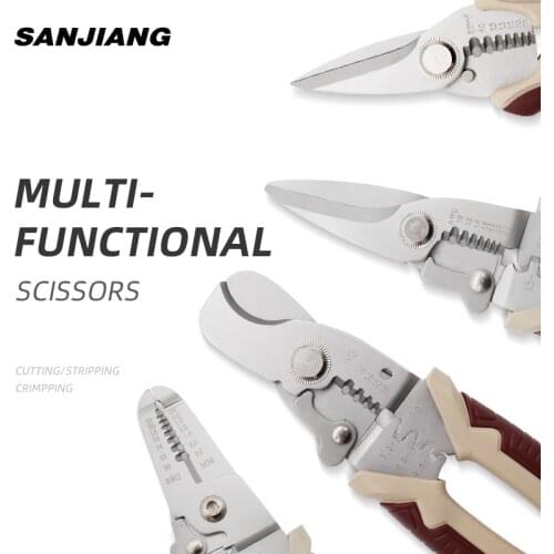 Multi hand tool Electrician Crimping Pliers wire stripper Multifunctional Snap Ring Terminals Crimpper Cable cutter