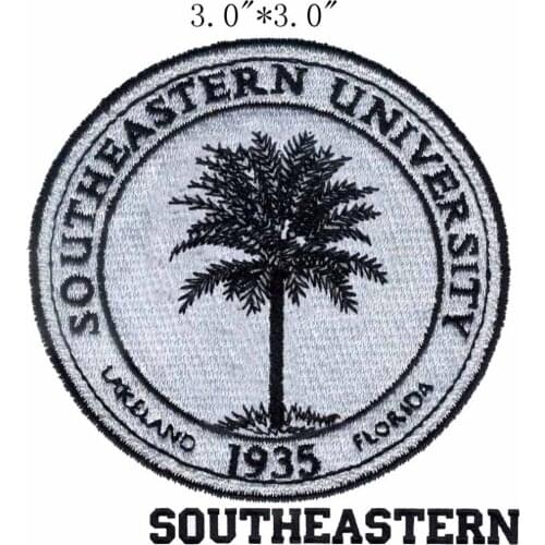 Southeastern University Seal 3"wide embroidery patch for jersey patch/sports patches/sacos de papel