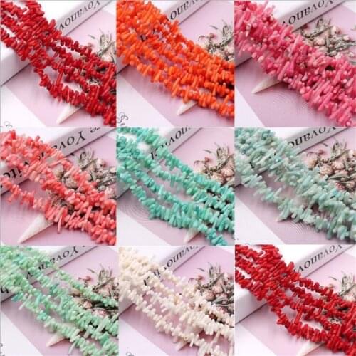 Natural Coral Bead Real Stick Shape Coral Loose Beads Charms Accessories for Women Jewelry Making Necklace Bracelet Decoration