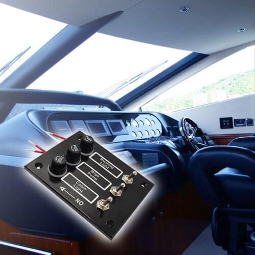 3-Gang Switch Panel Fused Marine Rocker switch Panel for Boats Car 12V