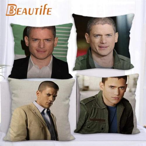 Custom Wentworth Miller Pillowcase 45X45cm Wedding Decorative Pillow Cover Eco-Friendly Cotton Linen Fabric Pillow Case