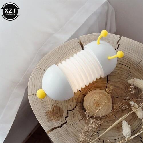 Stretchable USB Night Light Cute Caterpillar Lamp Creative for Kids Children Toys Gift LED Mini Retractable Scalable lantern
