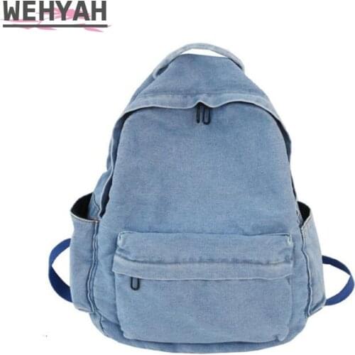 Wehyah Unisex Backpack Woman Bags for Women Canvas Backpack Men Bag Rucksack Demin Schoolbag for Campus Student Travel Bag ZY001