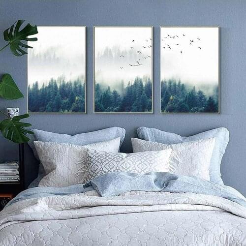 Nordic Decoration Forest Wall Art Canvas Poster and Print Canvas Painting Decorative Picture for Living Room Home Decor