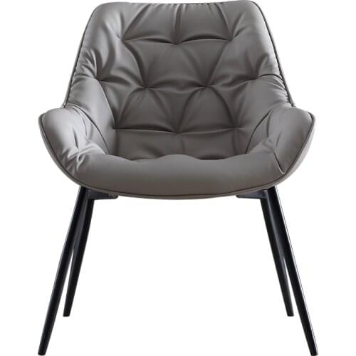 Modern simple leisure chair Italian light luxury living room household small leather art single sofa chair furniture