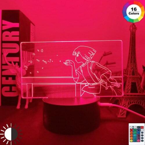 New 3D lamp anime Spirited Away Led Light for Child Bedroom Decoration Night Light Birthday Gift Room Desk Acrylic Lamp
