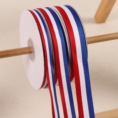 Three-colour Grosgrain Ribbon 22Meter/Roll Striped Ribbons Wedding Christmas Cake Gift Box Wrap Flower Baking Packaging Decorate