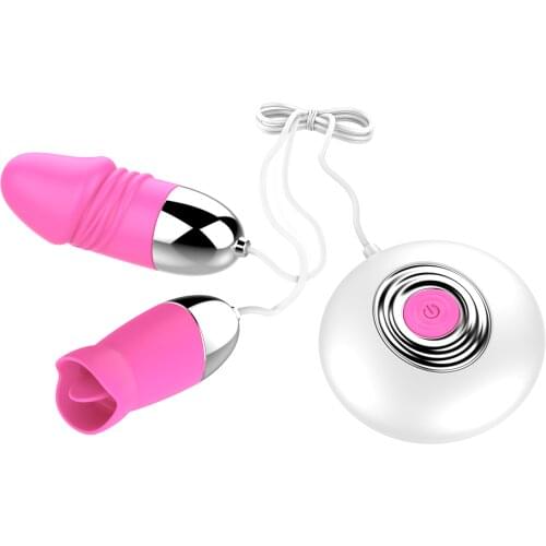 Female Sex Toy Adult Vibrator Anus G-spot Clitoris Stimulation Tongue Lick Vibrating Eggs