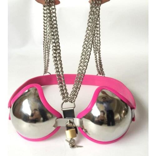 Stainless Steel 3colors Female Breast Bra Chastity Belt Bdsm bondage sex slave nipple sucker Chastity Device Sex Toys for Women