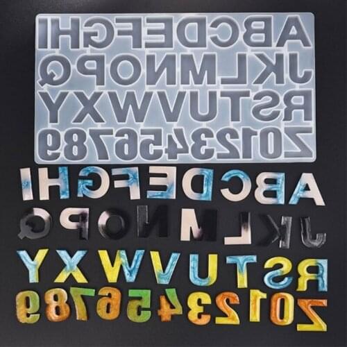 1 Set Crystal Epoxy Resin Mold Alphabet Letter Number Pendants Casting Silicone Mould DIY Crafts Jewelry Making Tool