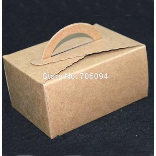 10*7*5CM,90pcs/lot, Free Shipping portable cake kraft paper box Brown kraft handmade gift boxes,custom box logo kraft paper box
