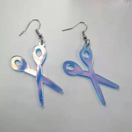 2021 New Funny Acrylic Scissors Creative Grunge Aesthetic Geometry Earrings for Women Funny Statement Cool Woman Earings Jewelry