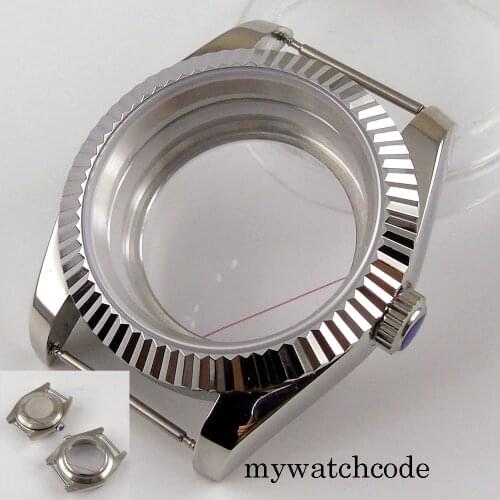 36MM Bliger Stainless Steel Watch Case Sapphire Crystal For Miyota 8215 mingzhu 2813 NH35 NH36 Movement Polished Bezel