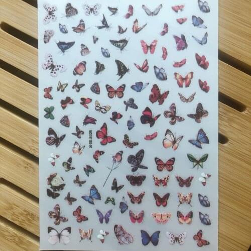 3D Nail Art Sticker Butterfly Flying Flutteringly Design DIY Tips Art Decoration Packaging Self-adhesive Transfer Decal Slider