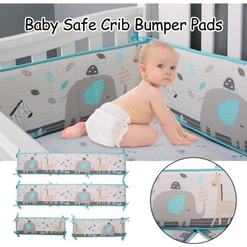 4PCS Crib Surrounding Crib Cushion Cushion Washable Soft Cradle Protection Pillow Baby Bedding Set