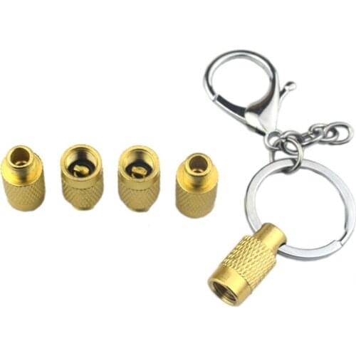 Universal 4 in 1 Tire Deflator Tool for Offroad Vehicle Tire Air Down Tool Tire Accessories Tool with Tire Valves Keychain