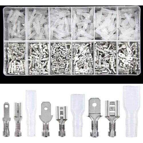 450PCS 2.8/4.8/6.3mm Assorted Automotive Splice Crimp Terminals Insulated Electrical Wire Butt Connectors Kit Female Male Spade